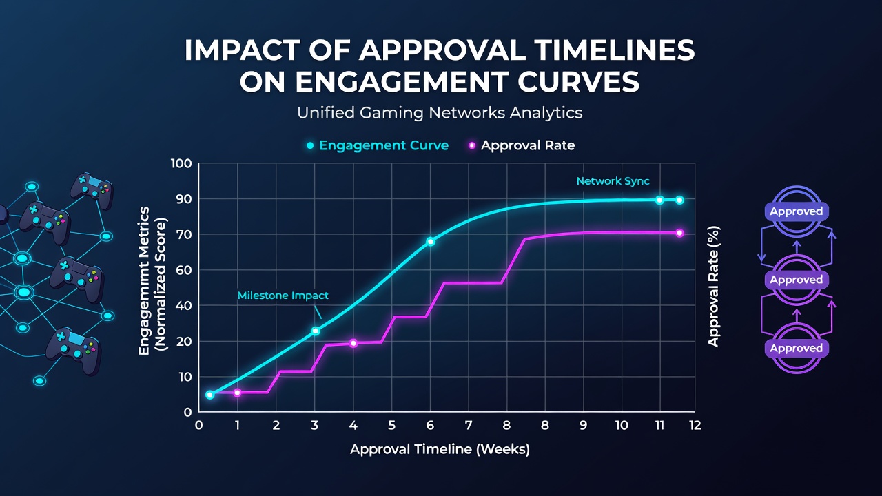 Diagramm zeigt Genehmigungszeitpläne und ihre Auswirkungen auf Engagement-Kurven in Gaming-Netzwerken