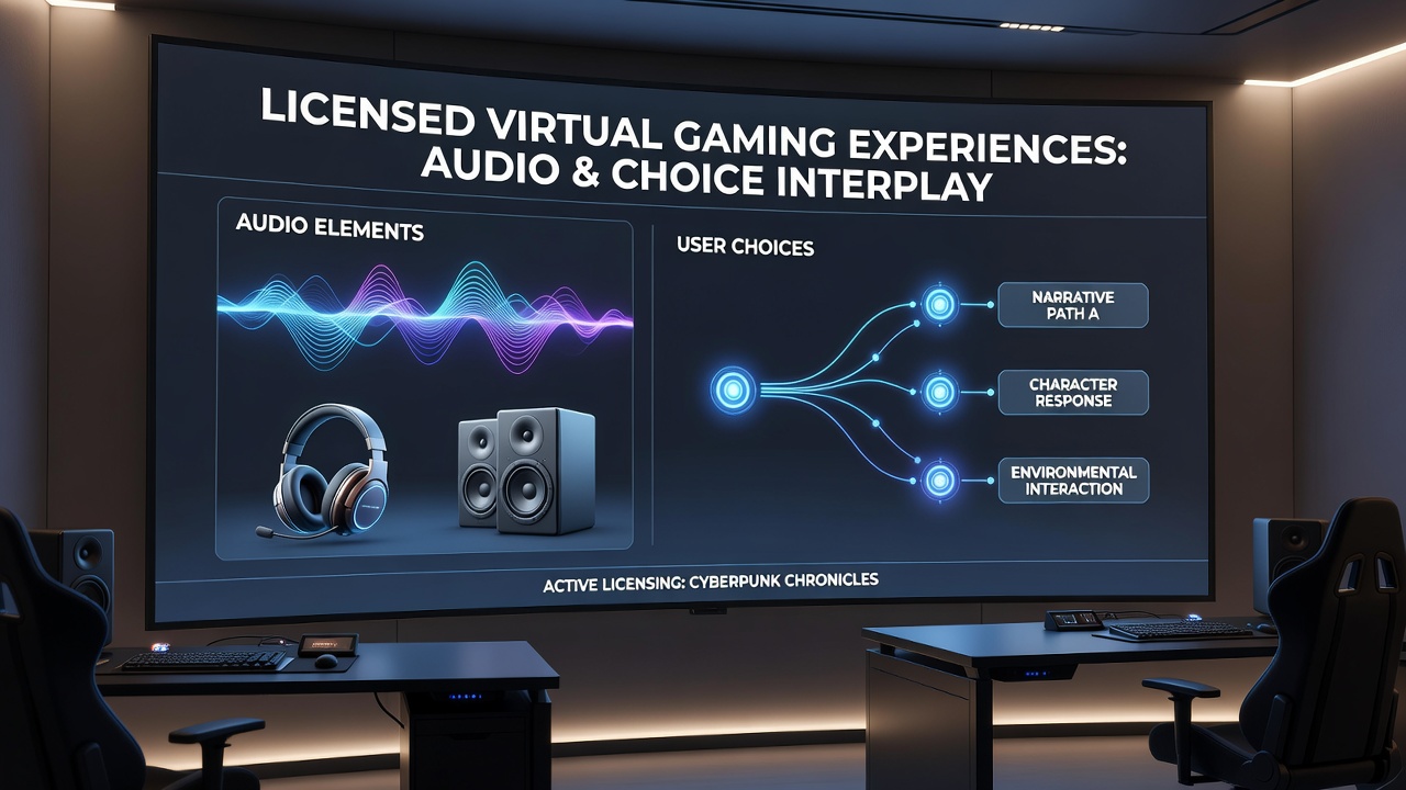 Darstellung von Nutzerinteraktionen mit Audio-Steuerungen in virtuellen Gaming-Umgebungen